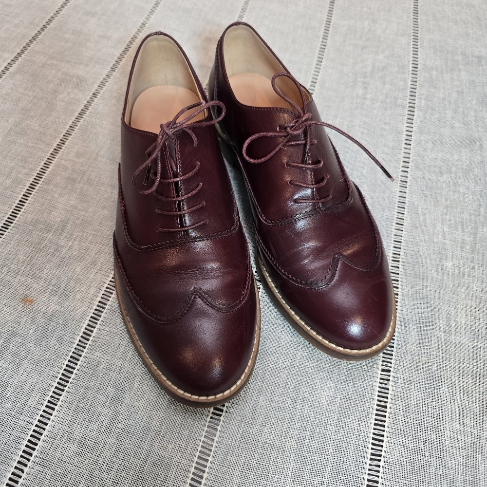 Brooks Brothers Men's Burgundy Leather Dress Shoes Size 9 Made In Italy